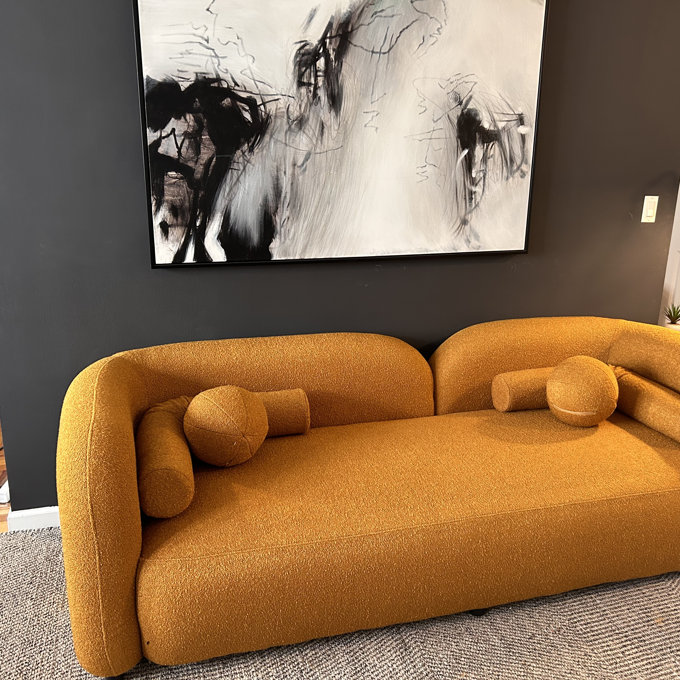 AllModern Katrien 93'' Japandi Style Luxury Modern Boucle Fabric